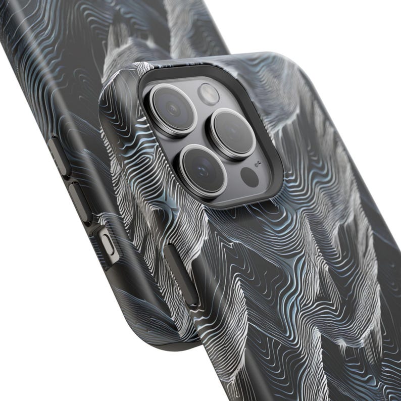 Topographic Map MagSafe Phone Case Gift | iPhone 15 Pro Max with Mountain Terrain Design image 1