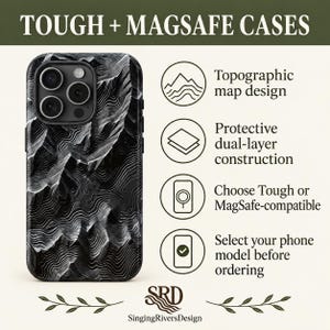 Funda para teléfono con mapa topográfico para iPhone 15 Pro Max con diseño de terreno montañoso (regalo) imagen 12