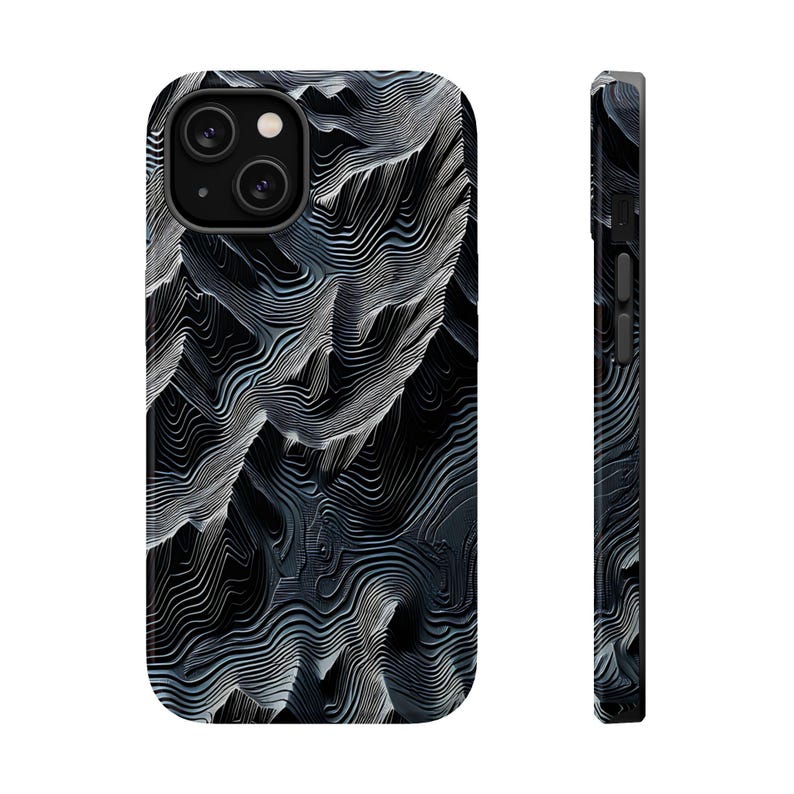 Topographic Map MagSafe Phone Case Gift | iPhone 15 Pro Max with Mountain Terrain Design image 3
