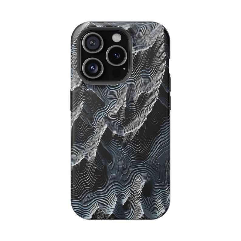 Topographic Map MagSafe Phone Case Gift | iPhone 15 Pro Max with Mountain Terrain Design image 5