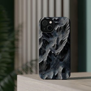 Topographic Map MagSafe Phone Case Gift | iPhone 15 Pro Max with Mountain Terrain Design image 4