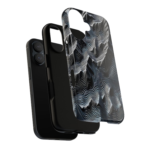 Topographic Map Phone Case Gift | iPhone 15 Pro Max with Mountain Terrain Design