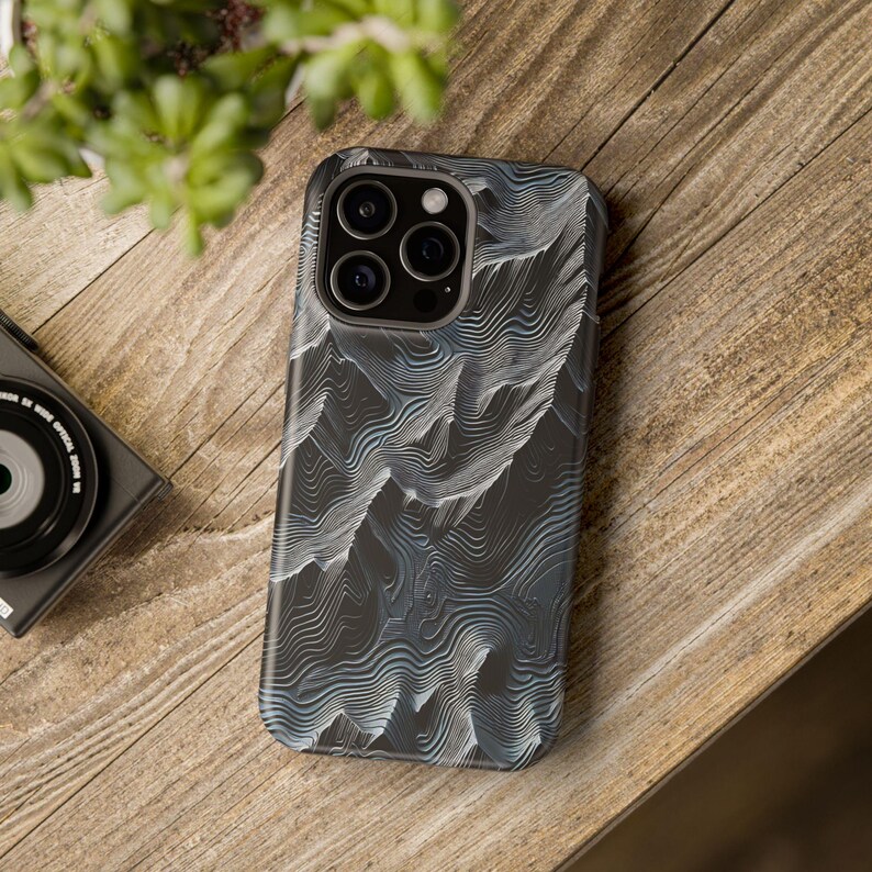 Topographic Map MagSafe Phone Case Gift | iPhone 15 Pro Max with Mountain Terrain Design image 6