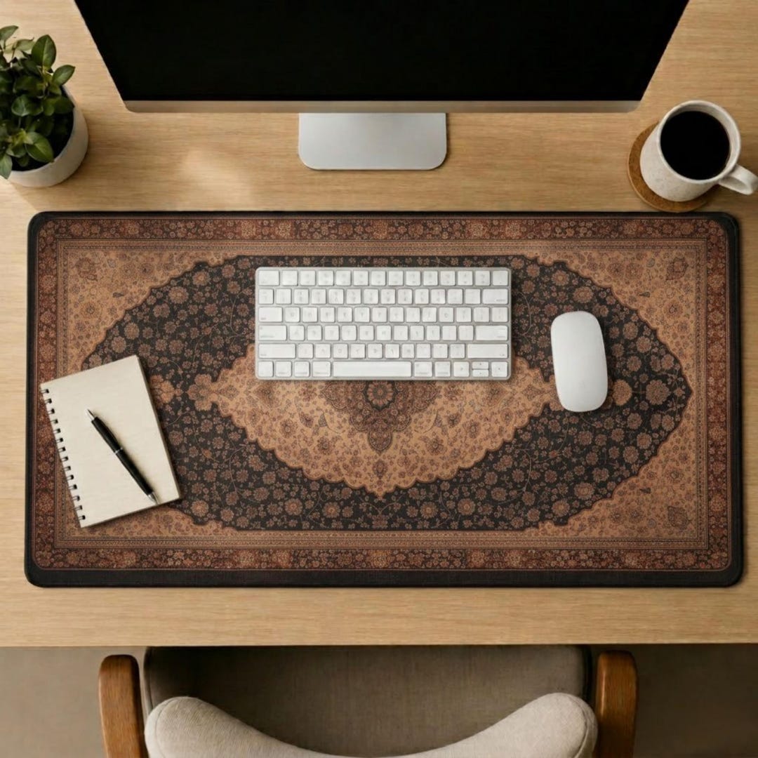Vintage Persian Rug Desk Mat I Dark Academia Large Mouse Pad, Desk ...