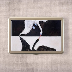 Hilma Af Klint Swan Weekly Pill Organizer 7 Day - Pill Box Container, Pill Case (8 Compartments)