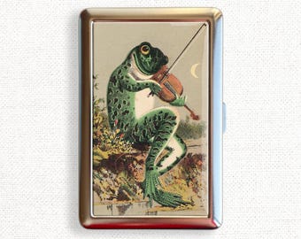 Vintage Banjo Frosch Zigarettenetui Lustige Halter Brieftasche