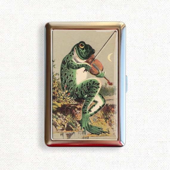 Vintage Banjo Frog Cigarette Case Funny Holder Wallet