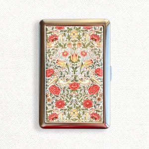 Vintage vitoriano jugendstil arte nouveau retro padrão cigarro caso tudor rosa william morris 1883 antigo titular carteira