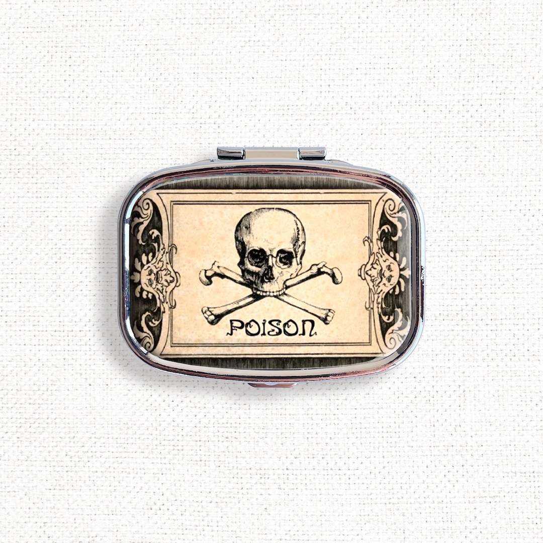 Arsenic Poison Skull Crossbones Vintage Small Pill Box Case - Medicine ...