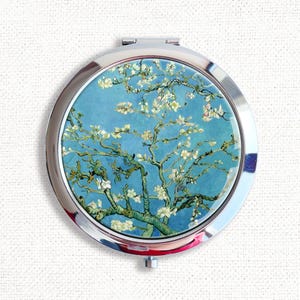 Vincent Van Gogh Blossoming Almond Tree Art Vintage Compact Mirror OR Pill Box, Small Mirror, Pocket Mirror, Pill Case, Pill Organizer