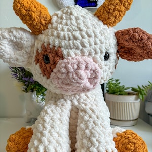 Cow Crochet Plushie, Stuffed Animal