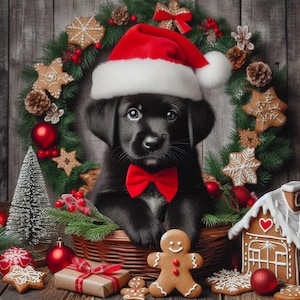 Christmas Portrait For Pet, Pet Portrait, Custom Pet Portrait, Funny Christmas Decor, Christmas Funny Wall Decor, Canvas/Framed Poster Print