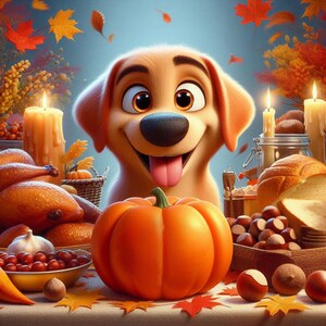 Thanksgiving Portrait For Pet, Pet Portrait, Custom Pet Portrait, Thanksgiving Decor, Thanksgiving Funny Wall Decor, Digital File Download
