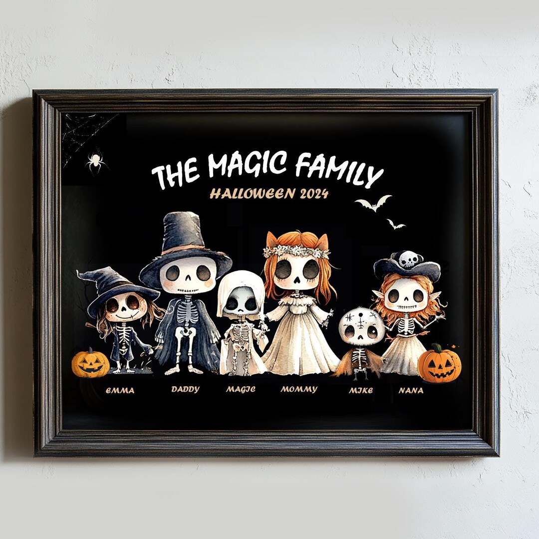 Halloween Ghost Family, Halloween Family Portrait, Personalized Family ...