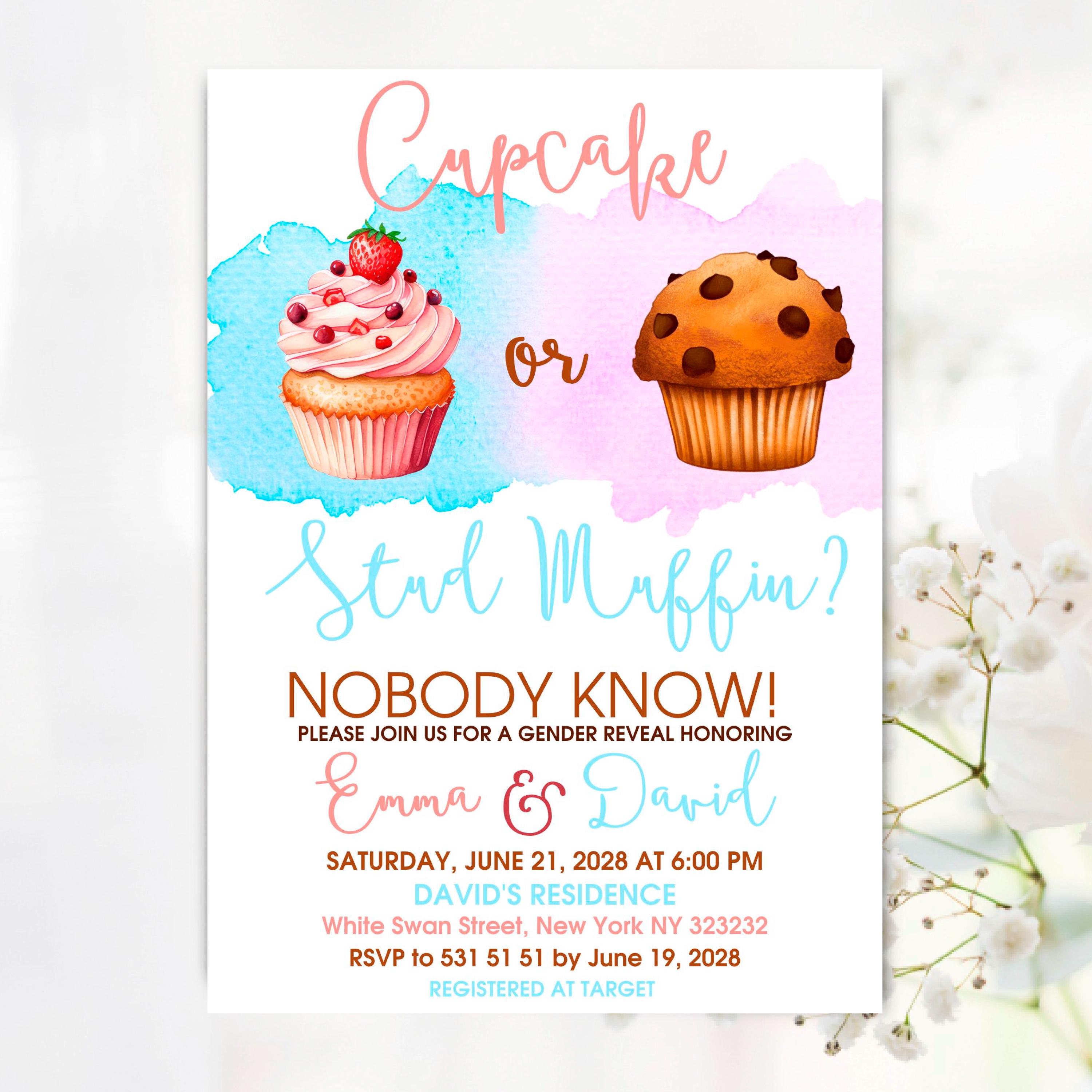 Cupcake or Stud Muffin Gender Reveal - Etsy, image size:3000x3000
