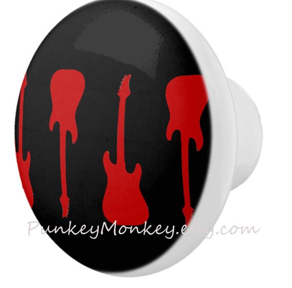 Electric Guitar Drawer Pulls Custom Ceramic Knob Pull Kids Etsy