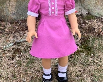 Lilac Outfit for 18" dolls 1940s skirt blouse