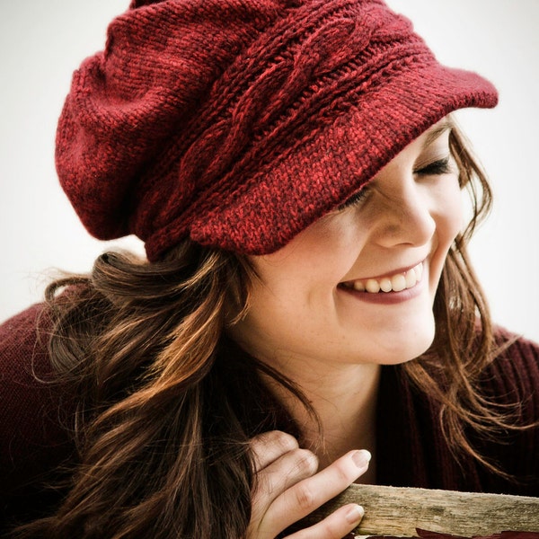 KNITTING PATTERN pdf Hannah newsboy hat pattern knitting.