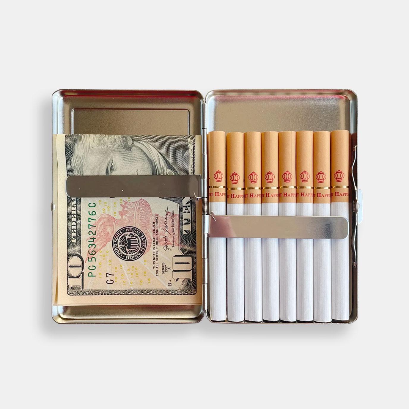 Two Headed Rat Cigarette Case Zigarettenetui Wallet Vintage Metal