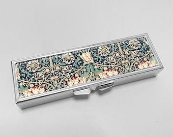 William Morris Vintage Blumen Pillendose - Pillenbehälter, Schmuckbox, Pillendose, Pillenhalter, Reisegröße