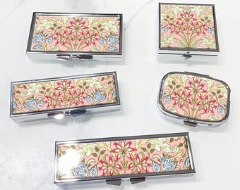 7日間用ピルボックス - セラミックピルケース - 花柄デザイン