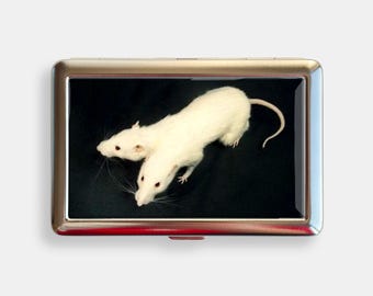 Two Headed Rat Cigarette Case Zigarettenetui Wallet Vintage Metal Joint Holder