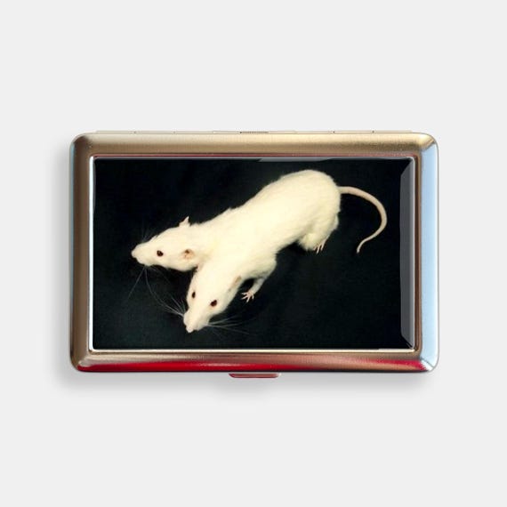 Two Headed Rat Cigarette Case Zigarettenetui Wallet Vintage Metal Joint  Holder