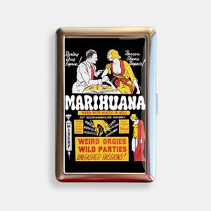 Portasigarette vintage Marihuana Movie Zigarettenetui Portafoglio Portasigarette in metallo