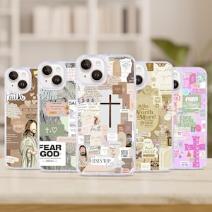Bibel Vers Christentum Gott niedlich christliche Jesus rettet Collage Handytasche für iPhone, Samsung Galaxy, Google Pixel Cover