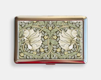 Art Nouveau William Morris Flower Floral Pimpernel (1876) Cigarette Case Zigarettenetui Wallet Metal Joint Holder
