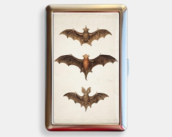 The Bats Lithograph Art Cigarette Case Zigarettenetui Wallet Metal Joint Holder