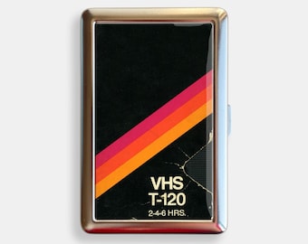 Vhs T120 Retro Cigarette Case Zigarettenetui Wallet Vintage Metal Joint Holder