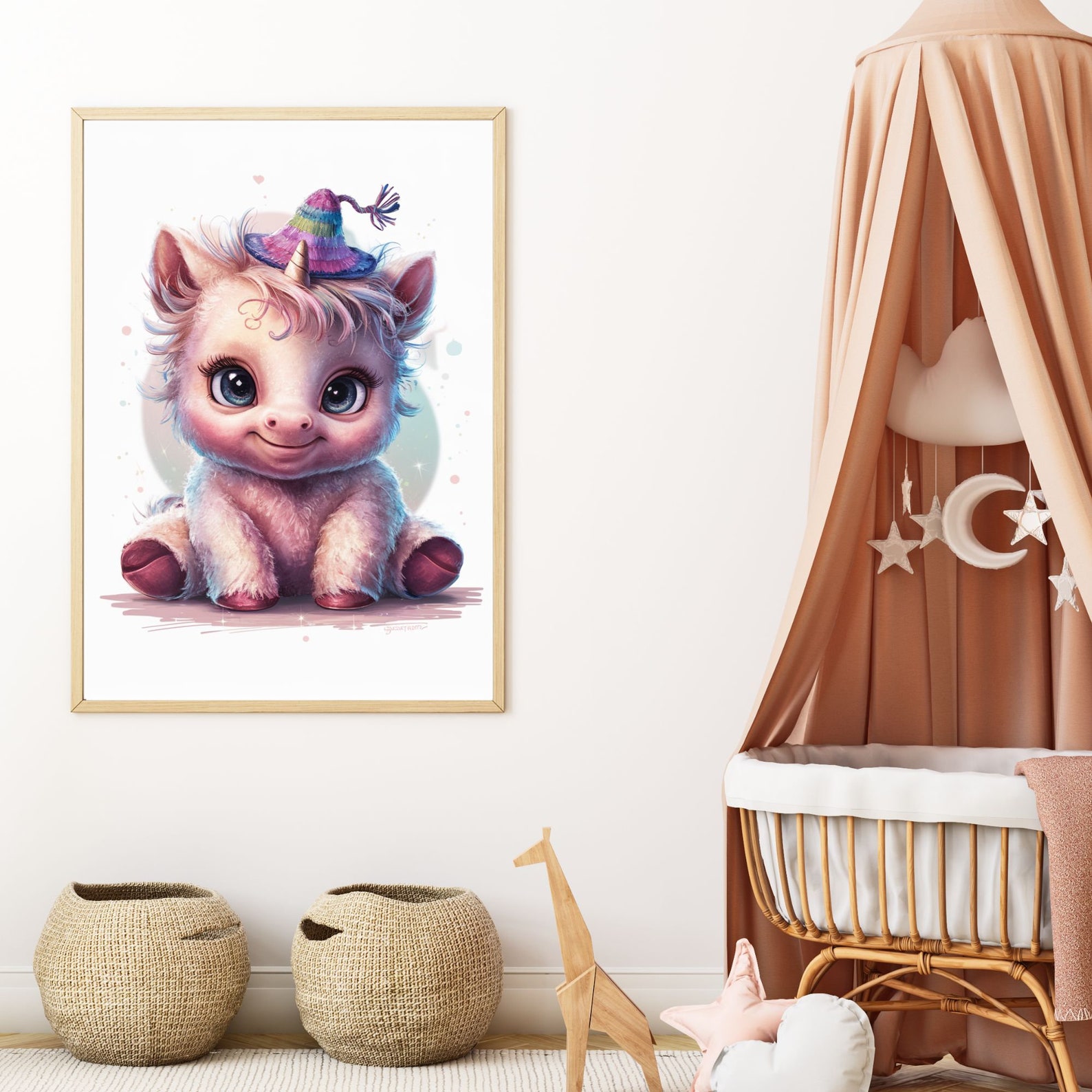 Baby Unicorn Print Art, Printable Art, Lamb Nursery Wall Decor, Baby ...
