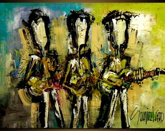 Original Abstract Musicians Painting, Contemporary Wall Decor (30x40)