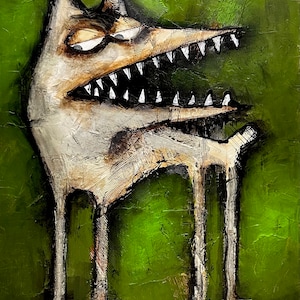Original Painting Of Dog Pop Art Painting For Home Wall Decor For Office Wall Artwork Contemporary Modern Art Painting Of Dog Artwork  36x48