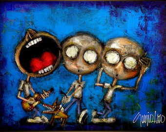Original Abstract Band Painting, 30x40 Modern Art on Canvas