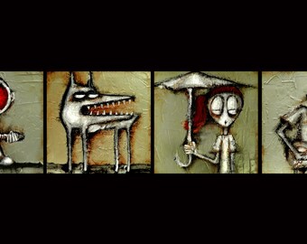 Original Abstract Painting Set, Contemporary Wall Art Decor