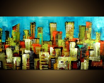 Original Painting - Modern Abstract Art by SLAZO - 24x48 - Made to Order