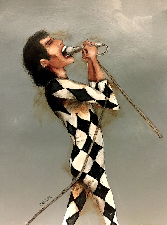 絵画 Fred mercury  97x130cm Freddie Mercury Original Art | eBay