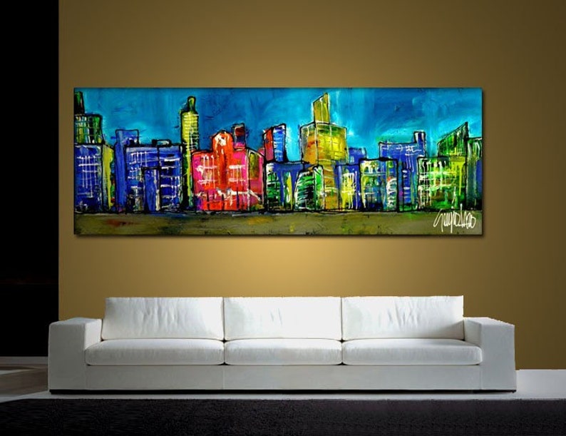 Made to Order - 20x60 Original Painting - Modern Abstract Art by SLAZO ...