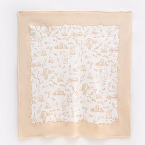 Baby Muslin Swaddle Blanket – Beige Toile de Jouy | Soft Organic Cotton | Baby Swaddle | Newborn Gift | Baby Shower Gift Blanket