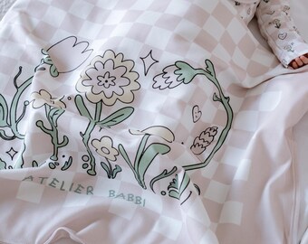 Cotton Baby Blanket, Checkered Collection Toddler Bedding, Baby Shower Gift