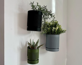 Mounted Planter Modern Minimalist, Indoor, Hidden Wall Mount, Home Decor, Home Gift, Wall Planter, 9 Colour Options, Hidden Drip Tray