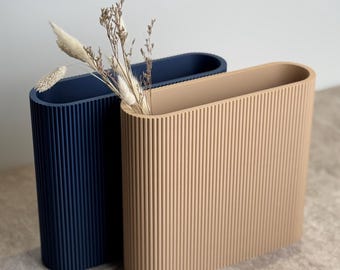 Minimalist Oval Vase, PLA, Modern Home Decor