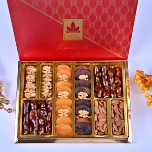 Frutos secos naturales nueces almendras caja regalo 1,87 libras 850 gr