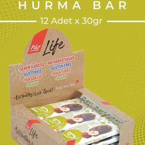 Organic Vegan Fig & Date Bars - Healthy Snack Pack, 12 Pieces, Natural Energy, Gluten-Free No added sugar