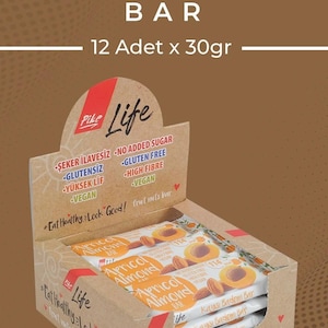 Organic Vegan Almond Apricot Date Bars - Healthy Snack Pack, 12 Pieces, Gluten-Free & Natural Energy Boost No added sugar