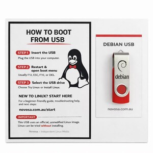 Debian 13 Trixie Live USB – 64-bit Linux OS Recovery Tool (GNOME Desktop)