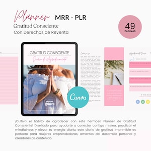 Planner de Gratitud Consciente • Diario de Agradecimiento • Journal para Mindfulness y Bienestar • Derechos de Reventa • MRR • PLR