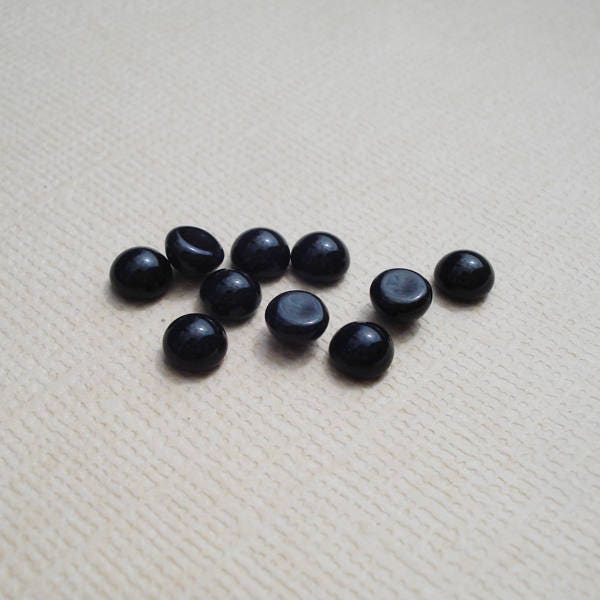 5mm Jet Black Opaque Czech Preciosa Flat Back Round Glass Cabs 36PCS